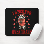 I'd Ck You Over Trash Funny Raccoon Retro Valentin マウスパッド (マウス)