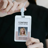 ID CORPORATE LOGO EMPLOYEE PHOTO BLUSH PINK バッジ