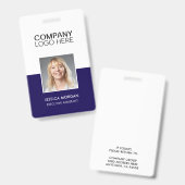 ID CORPORATE LOGO EMPLOYEE PHOTO DARK BLUE NAVY バッジ (正面&裏面)