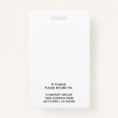 ID CORPORATE LOGO EMPLOYEE PHOTO DARK BLUE NAVY バッジ (裏面)