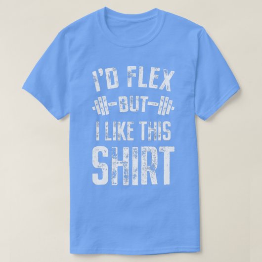 Id Flexが好き彼のフィットネスジム男性おもしろい仕事 Tシャツ (デザイン正面)