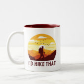 I'd Hike That Funny Hiking ツートーンマグカップ (左)