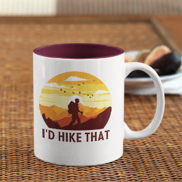 I'd Hike That Funny Hiking  ツートーンマグカップ