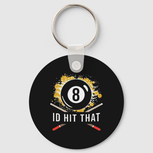 Id Hit That - 8ボールプールビリヤードおもしろい キーホルダー (正面)