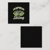 Id Rar BeスキーおもしろいウィンタースポーツスキーゴーグルS スクエア名刺 (正面/裏面)