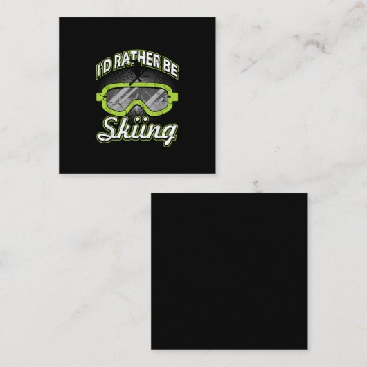 Id Rar BeスキーおもしろいウィンタースポーツスキーゴーグルS スクエア名刺 (正面/裏面)