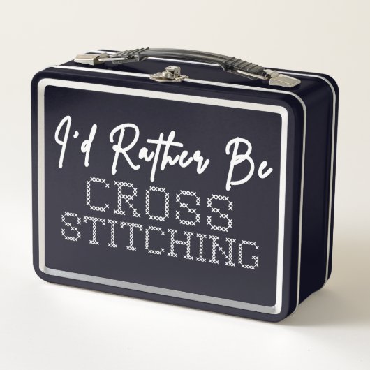I'd Rather Be Cross Stitching - Cross Stitcher メタルランチボックス (正面)