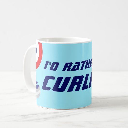 Id Rather Be Curling Fun Ice Sport コーヒーマグカップ (正面左)