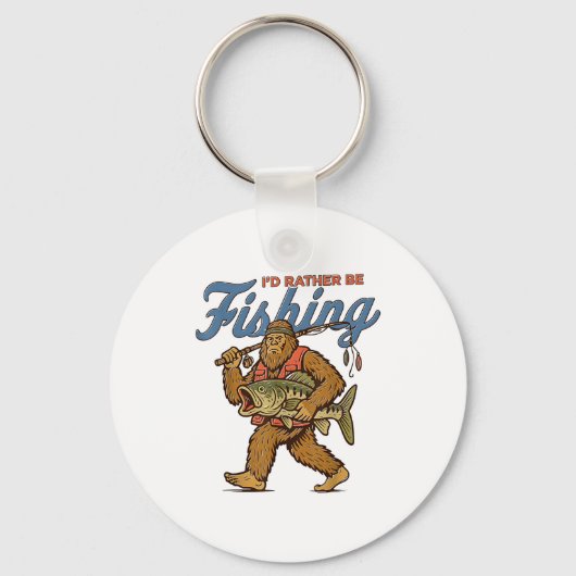 I'd Rather Be Fishing Bigfoot  キーホルダー (正面)