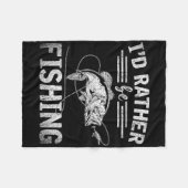 Id Rather Be Fishing Funny Fisherman Gift Hob  フリースブランケット (正面(横))