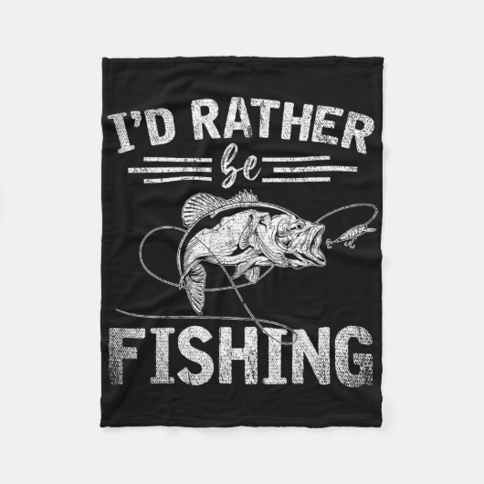 Id Rather Be Fishing Funny Fisherman Gift Hob  フリースブランケット (正面)