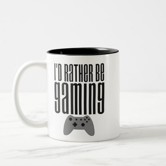 I'd Rather Be Gaming ツートーンマグカップ (左)