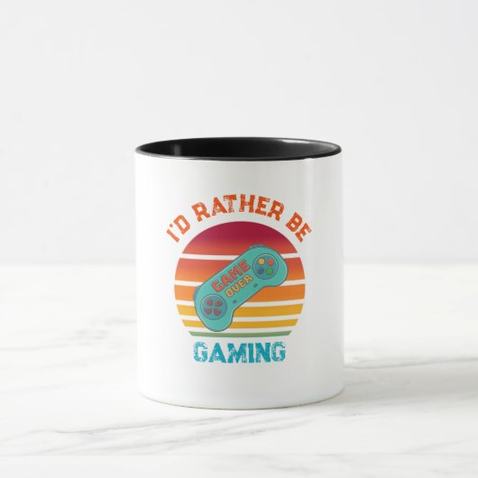 Id Rather Be Gaming Retro Design マグカップ (中央)