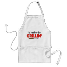I'd Rather Be Grillin' BBQ Grilling Grill Master スタンダードエプロン