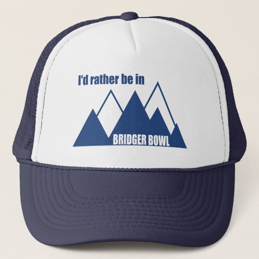 I'd Rather Be In Bridger Bowl Mountain キャップ (正面)
