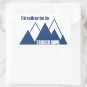 I'd Rather Be In Bridger Bowl Mountain 長方形シール (バッグ)