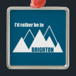 I'd Rather Be In Brighton Utah Mountain メタルオーナメント<br><div class="desc">Located just east of Salt Lake City,  Utah,  Brighton Resort is one of the best ski and snowboard resorts in America! This great vintage design has a retro look.</div>