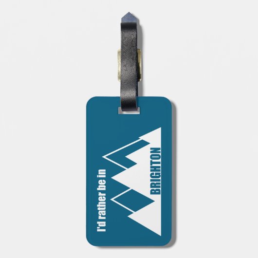 I'd Rather Be In Brighton Utah Mountain ラゲッジタグ (裏面縦)