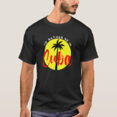 I'd Rather Be in Cuba  Beach Vacation Blue Tシャツ (正面)