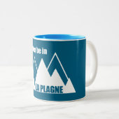 I'd Rather Be In La Plagne France Mountain ツートーンマグカップ (正面右)