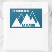 I'd Rather Be In La Plagne France Mountain 長方形シール (バッグ)