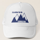I'd Rather Be In Livingston Montana Mountain キャップ (正面)