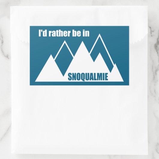 I'd Rather Be In Snoqualmie Washington Mountain 長方形シール (バッグ)