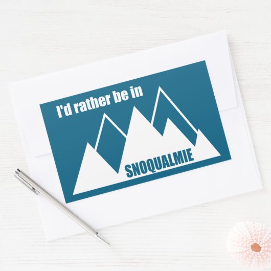 I'd Rather Be In Snoqualmie Washington Mountain 長方形シール (封筒)