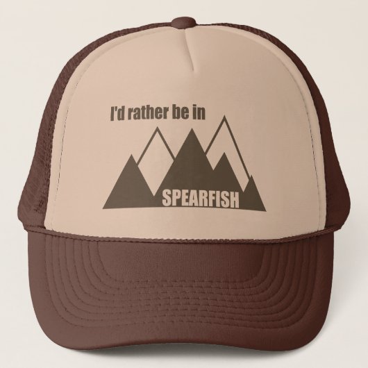 I'd Rather Be In Spearfish South Dakota Mountain キャップ (正面)