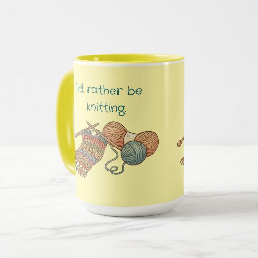 I'd rather be knitting. マグカップ (正面左)