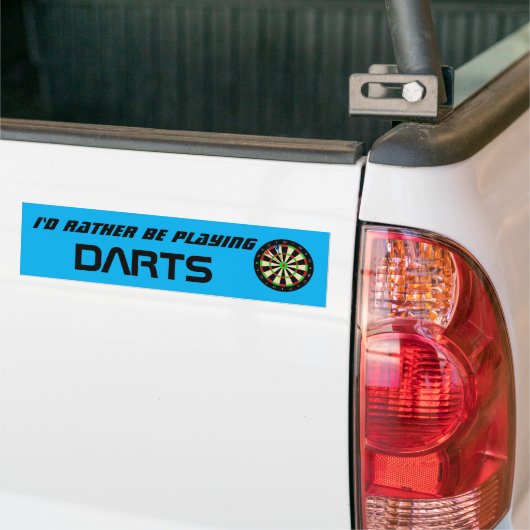 Id Rather Be Playing Darts Funny Dart Player バンパーステッカー (トラック上)