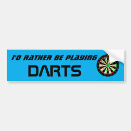 Id Rather Be Playing Darts Funny Dart Player バンパーステッカー