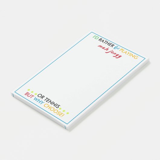 I'd rather be playing Mahjongg or tennis ポストイット (アングル)