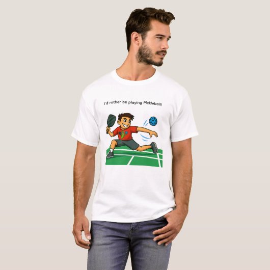 I'd rather be playing Pickleball Tシャツ (正面フル)