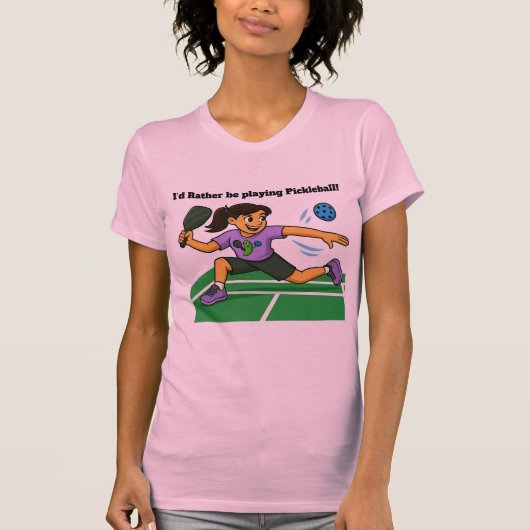 I'd Rather be playing pickleball Tシャツ (正面)
