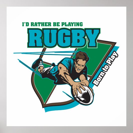I'd Rather Be Playing Rugby ポスター (正面)