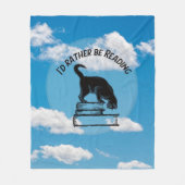 I'd Rather Be Reading Throw Blanket フリースブランケット (正面)