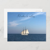 I'd Rather Be Sailing Postcard Nautical Sea Ocean ポストカード (正面/裏面)