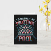 I'd Rather Be Shooting Ol 8 Ball Player Billiards  カード (黄色い花)