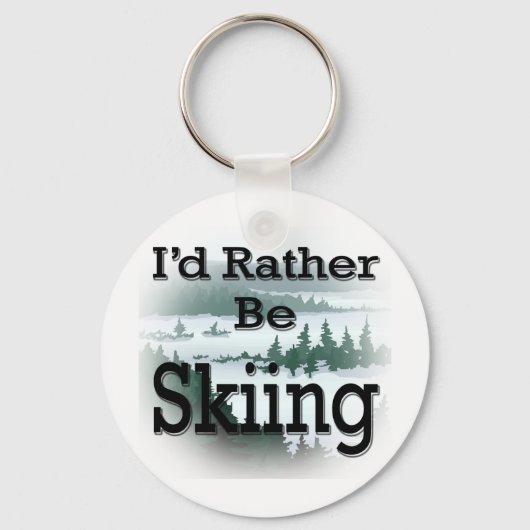 I'd Rather Be Skiing  black キーホルダー (正面)
