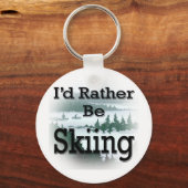 I'd Rather Be Skiing  black キーホルダー (正面)