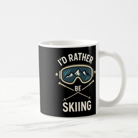 I'd Rather Be Skiing - Freestyle Ski Trip  コーヒーマグカップ (右)