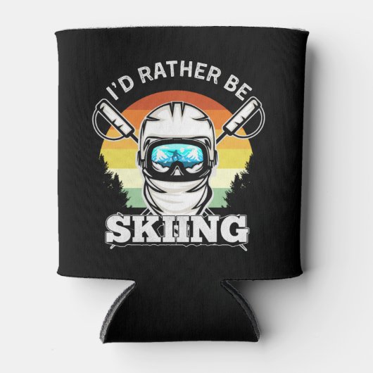 I'd Rather be Skiing, Funny skier Gift 缶クーラー (正面)