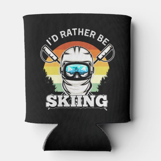 I'd Rather be Skiing, Funny skier Gift 缶クーラー (裏面)