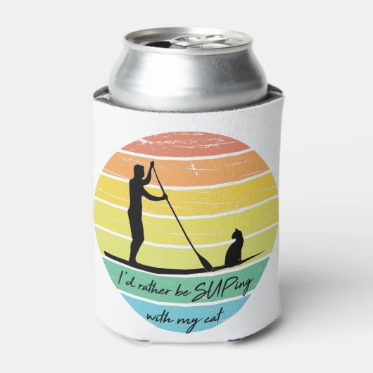 I'd Rather Be SUPing With My Cat SUP 缶クーラー (缶正面)