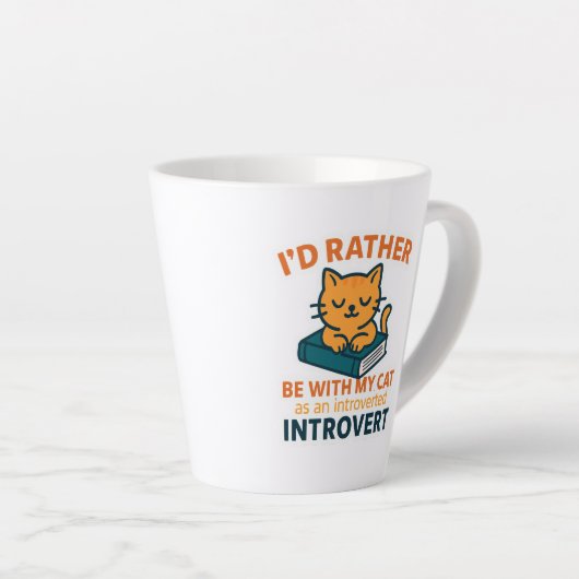 I'd Rather Be With My Cat カフェラテマグ (右アングル)