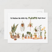 I'd rather be with my plants! postcard ポストカード (正面/裏面)