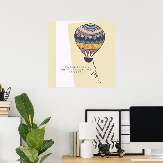 I'd Risk the Fall Motivational Quote ポスター (ホームオフィス)