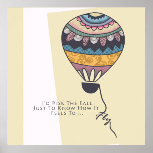 I'd Risk the Fall Motivational Quote ポスター