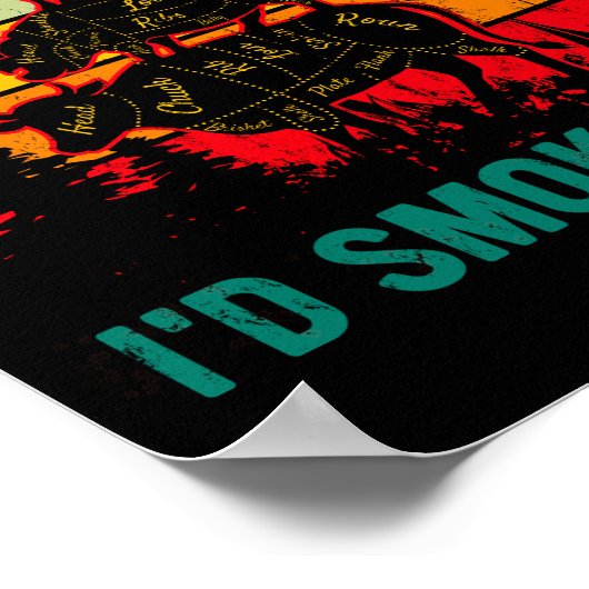 I'd smoke that Beef Pork Chicken Butcher Grilling ポスター (角)